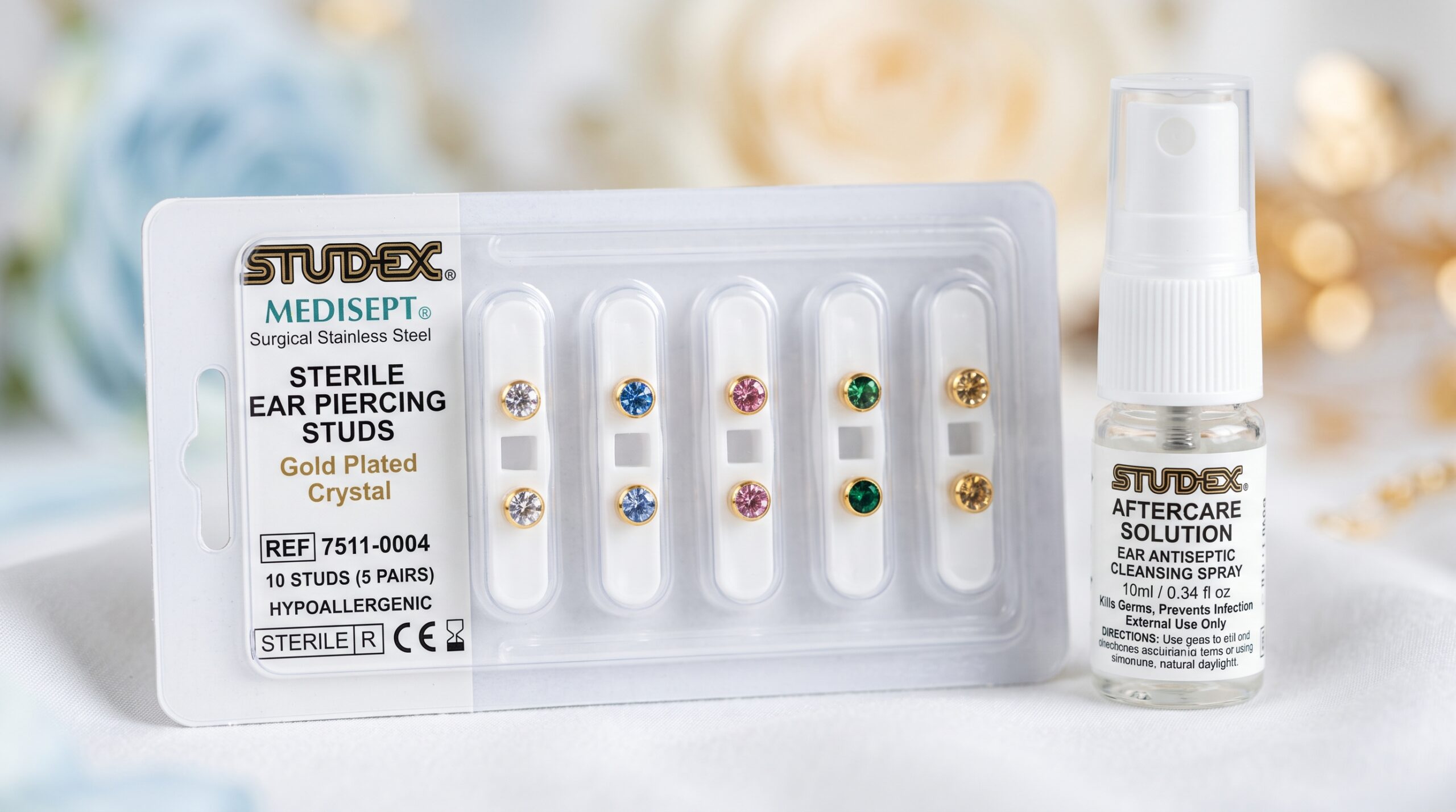 Sterilne medicinske naušnice za bušenje ušiju i otopina za njegu Zlatarna Korzo